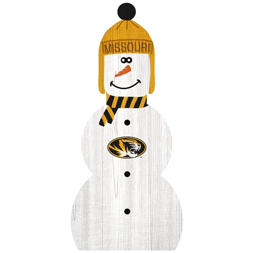 Mizzou Snowman Wooden Leaner Sign