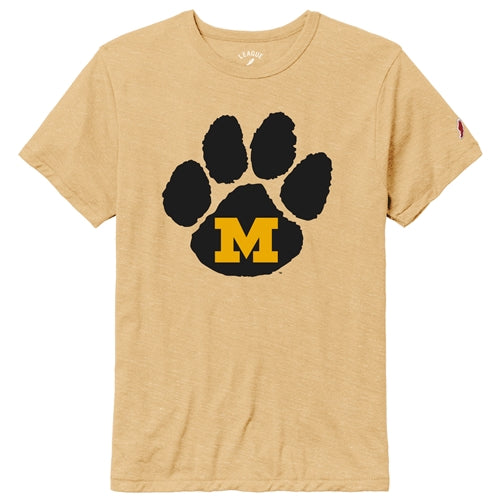 Mizzou Youth Vault M Paw Logo Gold T-Shirt