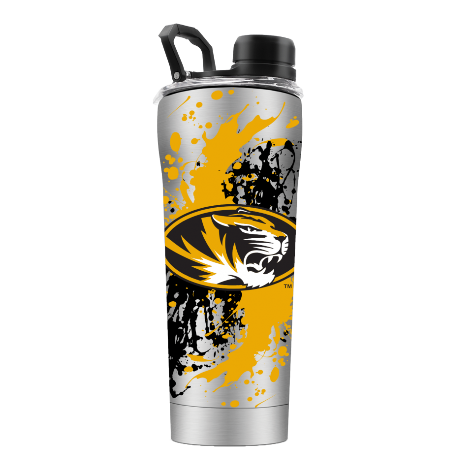 Mizzou Splatter Paint Oval Tiger Head Shaker Bottle – Tiger Team Store