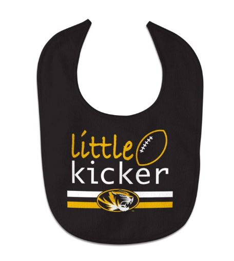 Mizzou Tigers Little Kicker Oval Tiger Head Black Bib