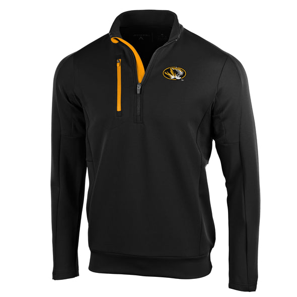 Mizzou Antigua Oval Tiger Head 1/2 Zip Black Sweatshirt