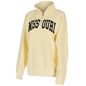 Mizzou Missouri 1/4 Zip Yellow Sweatshirt