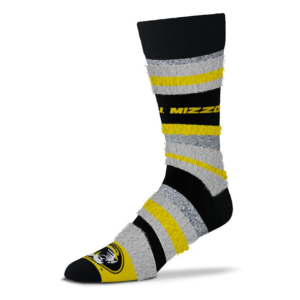 Mizzou Tigers Oval Tiger Head Mountain Stripe Black and Gold Socks