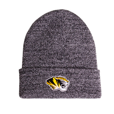 Mizzou Marled Tiger Head Knit Beanie with Cuff