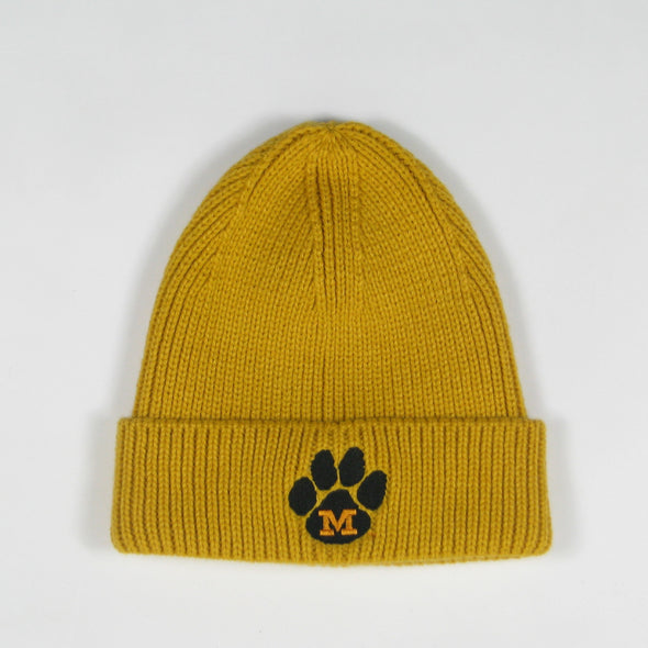 Mizzou Vault Logo Paw M Gold Beanie