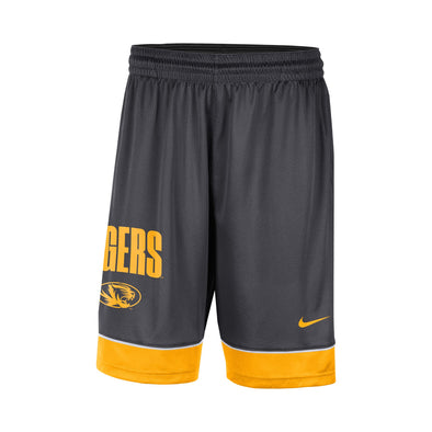 Mizzou Nike® 2022 Fast Break Oval Tiger Head Black and Gold Shorts