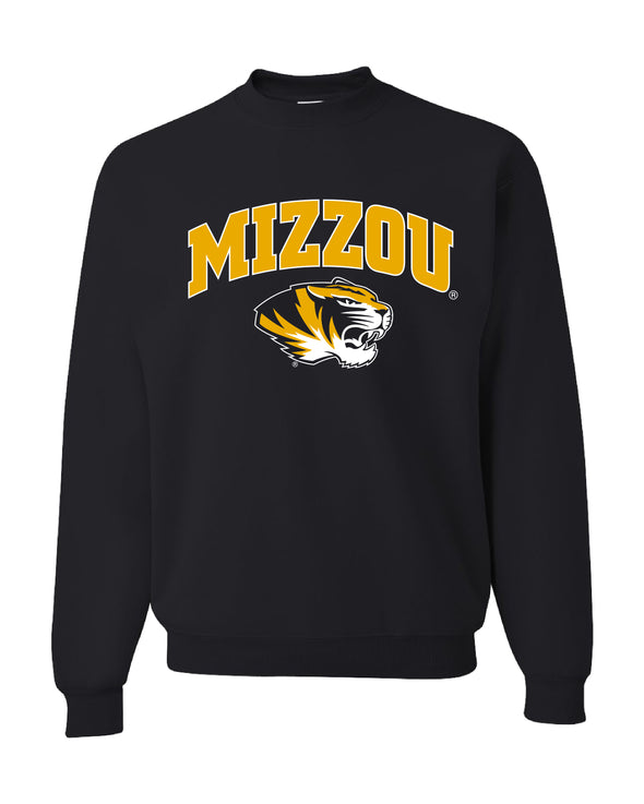 Mizzou Tiger Head Black Crew Sweatshirt