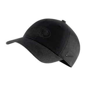 Mizzou Nike® 2022 Tonal Oval Tiger Head Black Adjustable Hat
