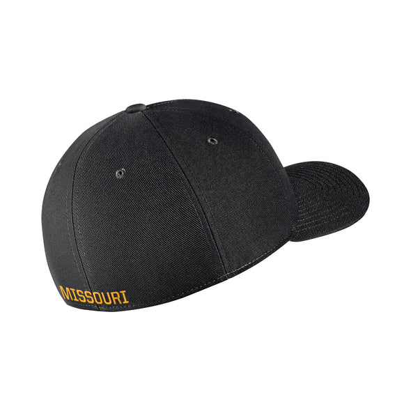 Mizzou Nike® 2022 Swoosh flex Vault M Black Stretch Fit Black Hat