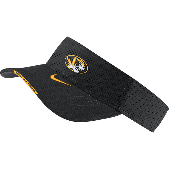 Mizzou Nike® 2022 Sideline Aero Oval Tiger Head Black Visor