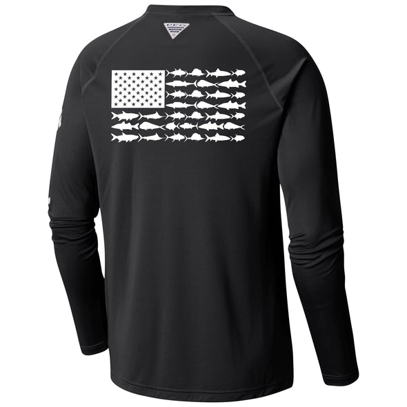 Mizzou Tigers Columbia® Sportswear PFG Fish Flag Black Long Sleeve T-Shirt