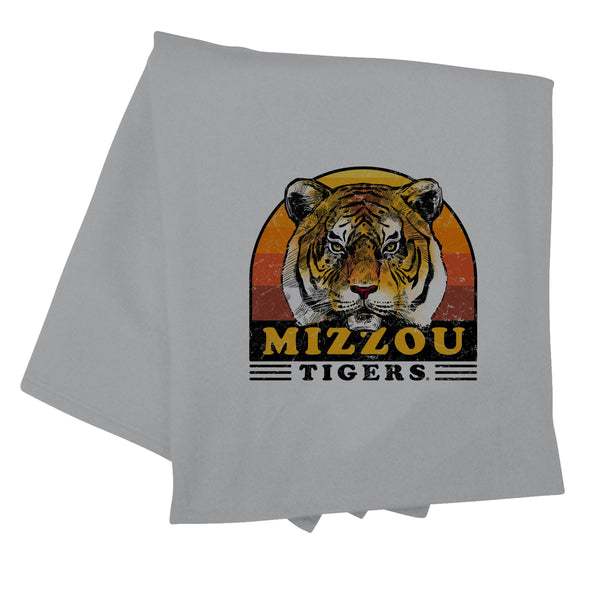 Mizzou Tiger Watercolor Off White Blanket