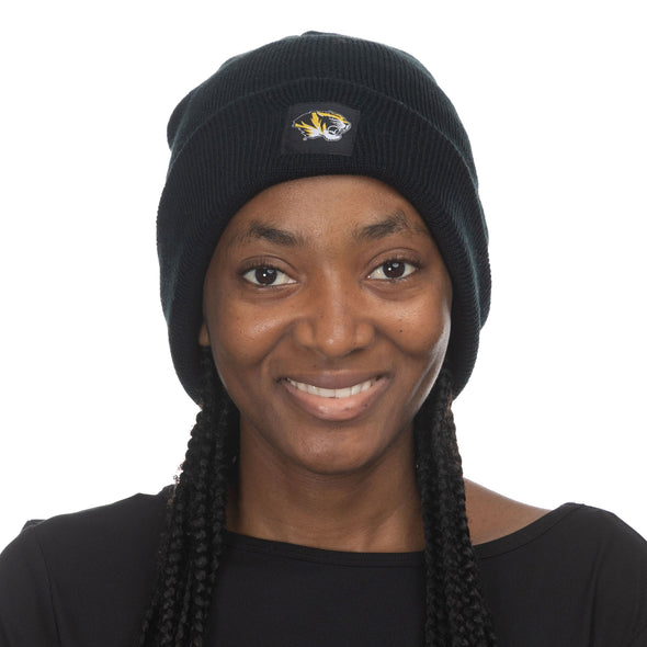 Mizzou Tigers Woven Tiger Head Patch Black Beanie