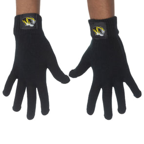 Mizzou Tigers Woven Patch Black Gloves