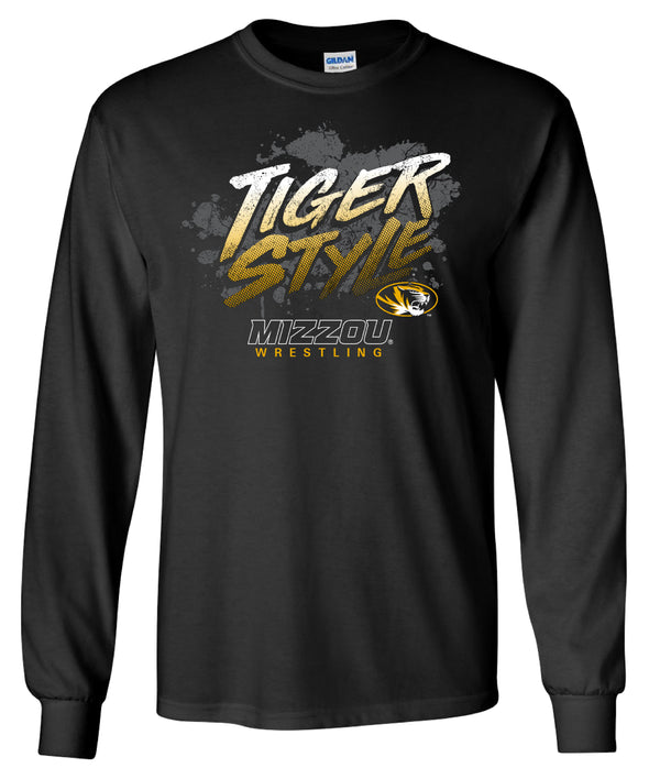 Mizzou Wrestling Tiger Style Black Long Sleeve T-Shirt