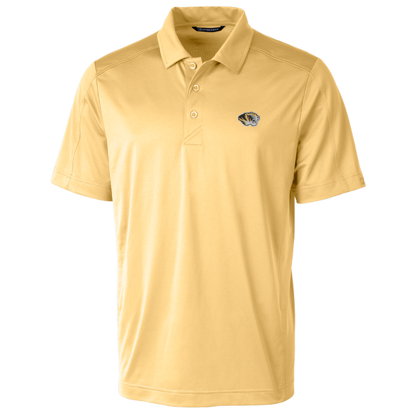 Mizzou Cutter and Buck Oval Tiger Head Yellow Polo