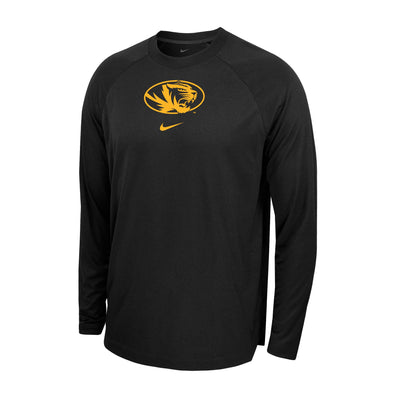 Mizzou Nike® 2022 Basketball Spotlight Oval Tiger Head Black Long Sleeve T-Shirt