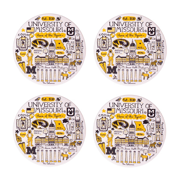 Mizzou Julia Gash Assorted Logo Coasters