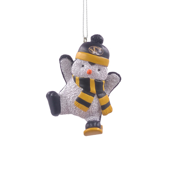 Mizzou Tigers Penguin Snowboarding Ornament