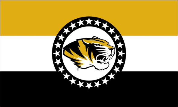 Mizzou Tiger Head Stars and Stripes State Flag