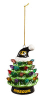 Mizzou Tigers LED Ceramic Tree with Santa Hat Ornament