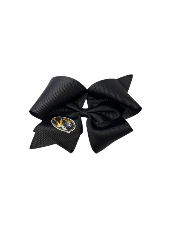 Mizzou Jumbo Glitter Black Hair Bow