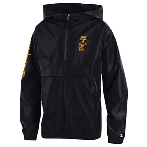 Mizzou Tigers Student Made Champion® Youth Vault Sweater Tiger 1/4 Zip Packable Black Jacket