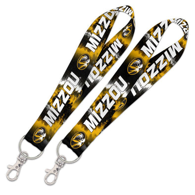 Mizzou Tigers Black and Gold Tie Dye Oval Tiger Head Key Strap
