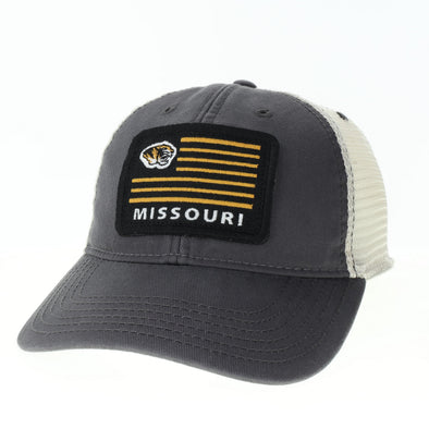 Mizzou Tigers Missouri Trucker Flag Patch Snapback Grey Hat