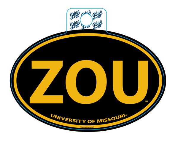 Mizzou ZOU Vinyl Oval Sticker