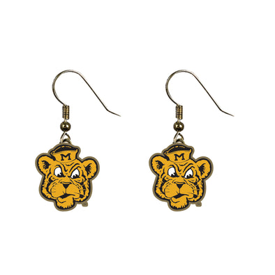 Mizzou Tigers College Vault Beanie Tiger Dangle Earrings