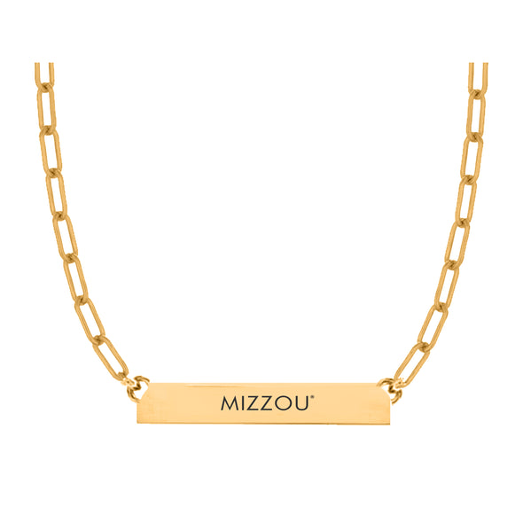 Mizzou Tigers Gold Mizzou Bar Necklace