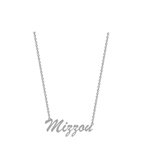 Mizzou Tigers Script Mizzou Silver Necklace
