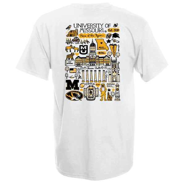 Mizzou Tigers Julia Gash Mizzou Logo's White T-Shirt