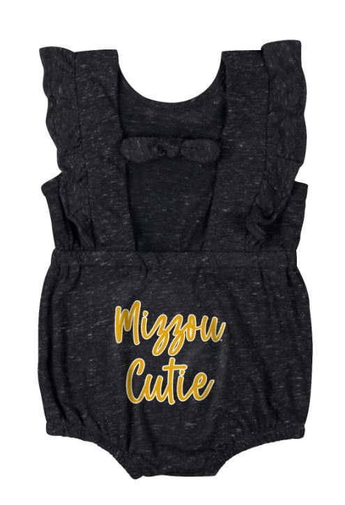 Mizzou Tigers Colosseum Infant Girls Ruffle Gidget Black Onesie