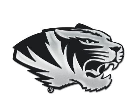 Mizzou Tigers Acrylic Silver Tiger Head Auto Emblem
