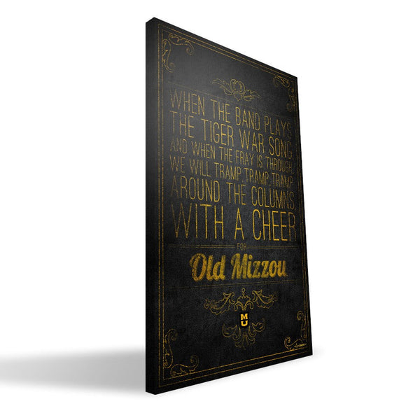 Mizzou Tigers Fight Song Black and Gold Canvas Print