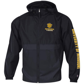 Mizzou Tigers Vault Beanie Tiger Lightweight Packable Black Full Zip Jacket