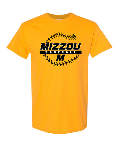 Mizzou Tigers Baseball Stitching M Gold T-Shirt