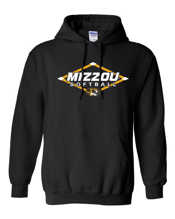 Mizzou Tigers Softball 2023 Diamond Oval Tiger Head Black Hoodie