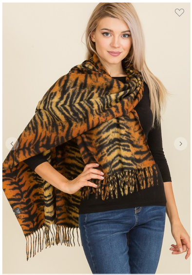 Mizzou Tigers Stripe Ladies Black and Gold Cashmere Scarf