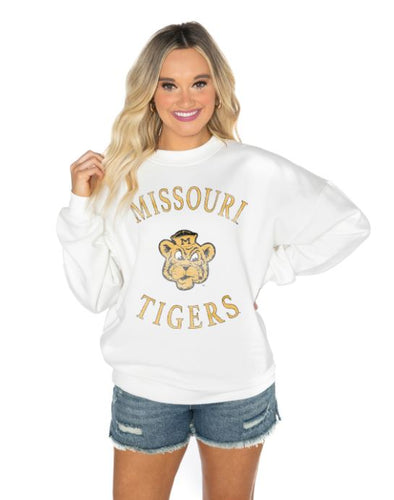 Mizzou Tigers Women's Gameday Couture Beanie Tiger White Sweatshirt