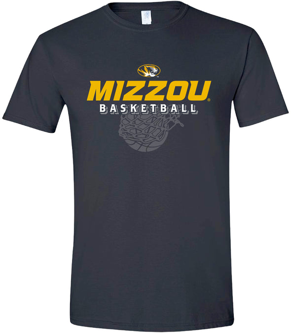 Mizzou Tigers Basketball Net Black T-Shirt