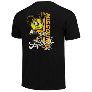 Mizzou Tigers Softball Head Oval Tiger Head Black T-Shirt