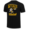 Mizzou Tigers Baseball Head Player Oval Tiger Head Black T-Shirt