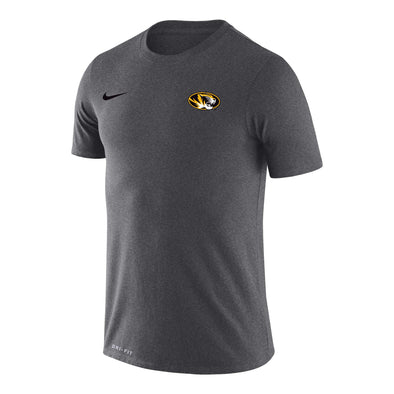 Mizzou Tigers Nike® 2023 Dri-Fit Oval Tiger Head Charcoal Grey T-Shirt