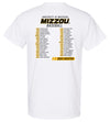 Mizzou Tigers Baseball NIL Roster White T-Shirt