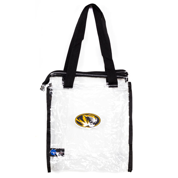 Mizzou Oval Tiger Head Clear SEC Compliant Tote with Zipper