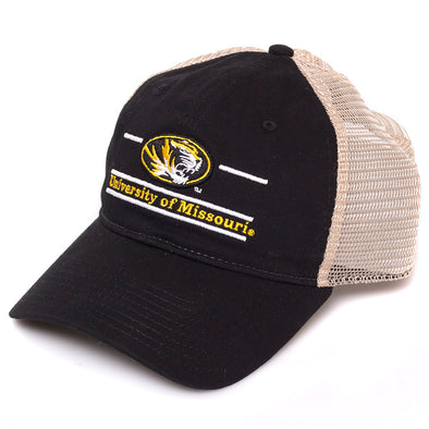 University of Missouri Oval Tiger Head Black Trucker Hat