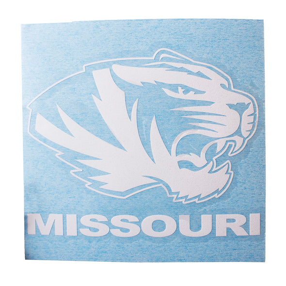 Missouri Tiger Head White Cutout Decal